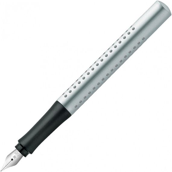 Перьевая ручка Faber Castell Grip 2011 FP Серебряная, тонкое (F) | Зображення 1