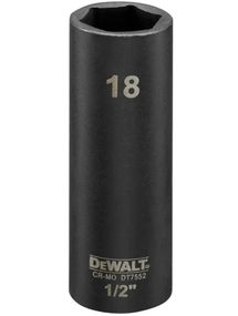 Головка торцева ударна DeWalt IMPACT довга шестигранна 1/2" 18 мм (DT7552)