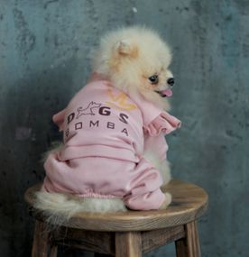 Костюм трьохнитка рюша пудра D-167