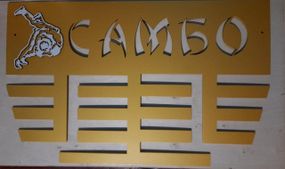 Медальниця дзюдо, боротьба, самбо, , іменна з поличкою, дерев'яна, тримач для медалей, медальниці