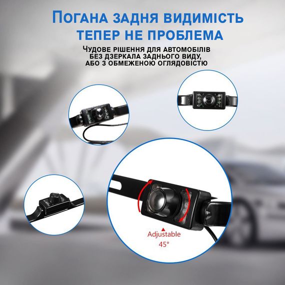 Автомобільна камера заднього виду Podofo P0072A1, з функцією нічного бачення, захищена від вологи, IP66, 120° | Зображення 5