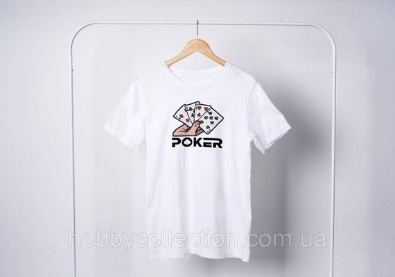 Футболка жіноча із принтом "Poker" біла | Зображення 1