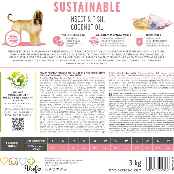 Корм сухий Brit Care Dog Sustainable Sensitive для собак з чутливим травленням з рибою та комахами 3 кг | Зображення 5