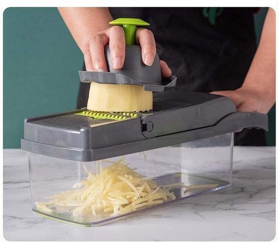 Універсальна овочерізка - мультислайсер Nicer Dicer 25 в 1 · Терка - подрібнювач з контейнером, 25 предметів | Зображення 1