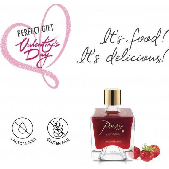 Їстівна фарба для тіла Bijoux Indiscrets Poеme - Wild Strawberry, 50г | Зображення 4