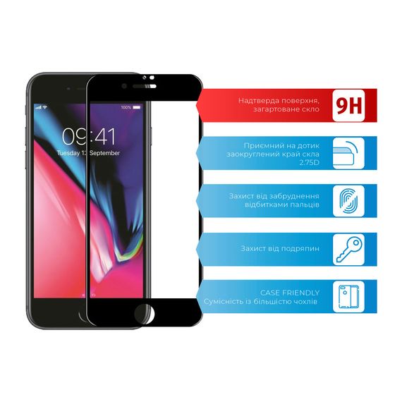 Скло захисне ACCLAB Full Glue Apple iPhone 7/8/SE 2020 (1283126508172) | Зображення 1