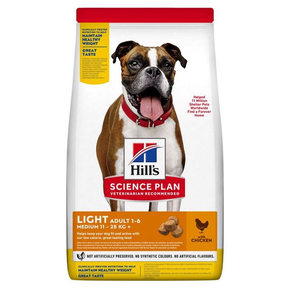 Корм Hill's Science Plan Canine Adult Light Medium сухий із куркою для собак середніх порід із зайвою вагою 14 кг