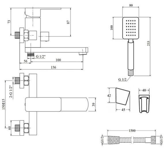 Змішувач для ванни Lidz (NKS) 10 30 006-1 | Зображення 1