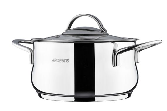 Кастрюля Ardesto BLACK MARS, стеклянная крышка, 4.3 л, нержавеющая сталь (AR0743S) | Зображення 1