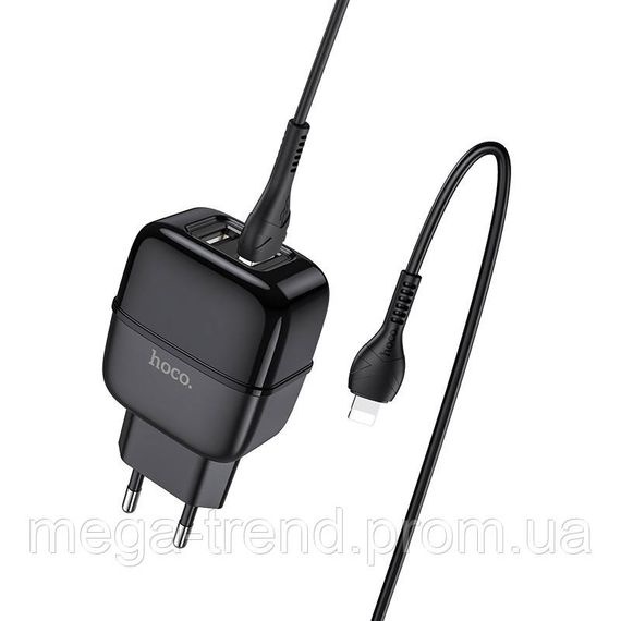 Адаптер мережевий Hoco Lightning cable Highway C77A |2USB, 2.4A| | Зображення 3