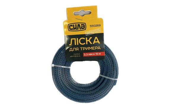 Леска для триммера 3,3мм пила армированная 15м СИЛА | Зображення 1