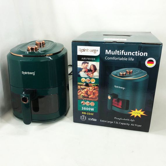 Фритюрница бытовая без масла Rainberg RB-2242 на 6 л 3800 Вт, Аэрофритюрница электрическая для дома BI-43 | Зображення 3
