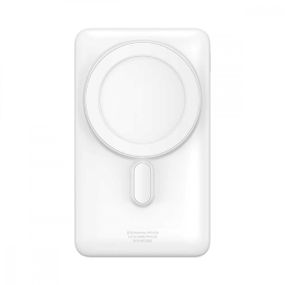 Зовнішній акумулятор Baseus Magnetic Bracket Wireless Fast Charge Power Bank 10000mAh 20W White (With cable