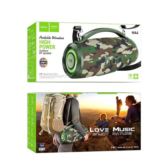 Портативна колонка HOCO HA4 mini Surge outdoor BT speaker Camouflage Green | Зображення 1