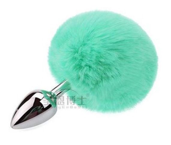 Анальная пробка с хвостом SKN-Z42 Light green ( размер XS ) sexstyle