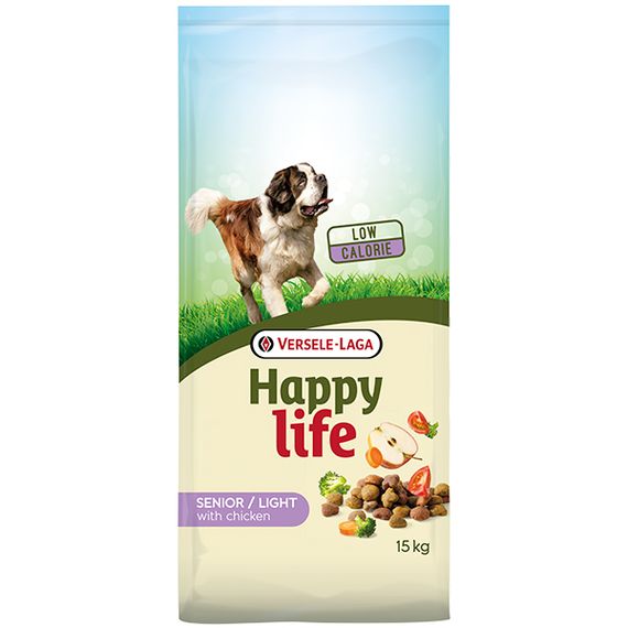 Сухий корм для літніх собак та собак із зайвою вагою Happy Life Senior Light with Chicken 15 кг