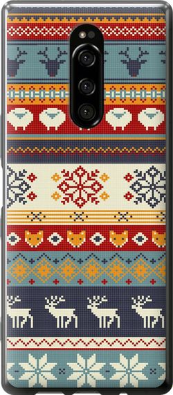Чехол на Sony Xperia 1 J9110 Рождественский орнамент "3303u-1760-17620"