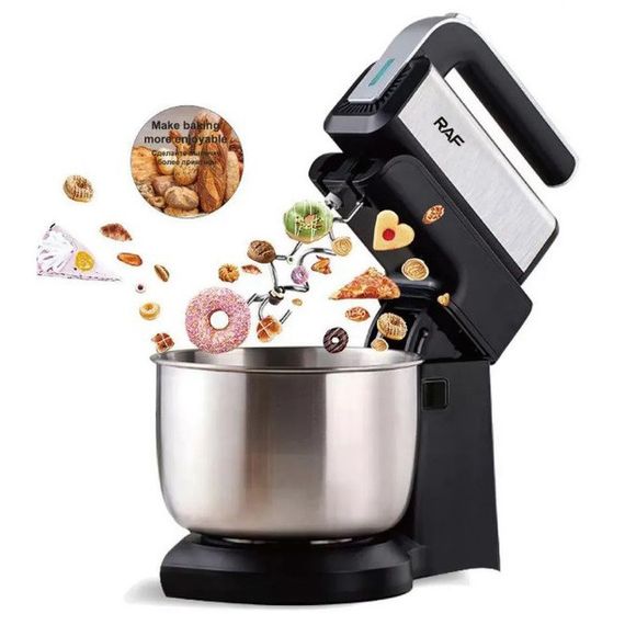 Стационарный миксер ручной RAF R.6652 с металлической чашей 3.5 л FX-222 1000 Вт | Зображення 7