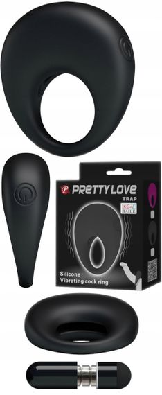 Эрекционное кольцо с вибрацией со съемной вибропулей черное, 5.5 х 2.2 см Sex Aura | Зображення 2