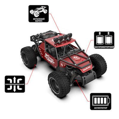 Радиоуправляемая игрушка Sulong Toys OFF-ROAD CRAWLER – RACE (матовый красный, металл. корпус, аккум.6V, 1:14) (SL-309RHMR) | Зображення 1