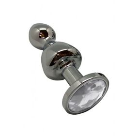 Металлическая анальная пробка Wooomy Lollypop Double Ball Metal Plug L диаметр 3,5 см, длина 10,5 см Sex Aura