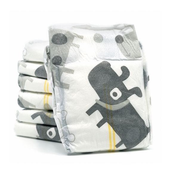 Одноразовий підгузник для кобелів Misoko&Co з вугіллям та ароматом лаванди, малюнок щенята, розмір M