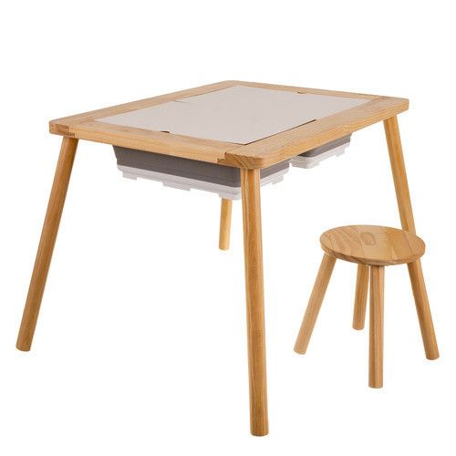 Дерев'яний сенсорний розвивальний стіл для дітей Kruzzel 26366 зі стільцем | Зображення 5