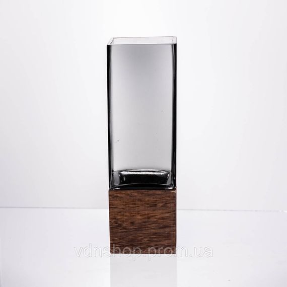 Ваза для квітів квадратная скляна 8×8×25 (см) декоративна ваза 900 (мл) із товстого скла HP-19-160-2 | Зображення 1