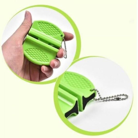 Портативная мини-точилка для кухонных ножей Зеленая