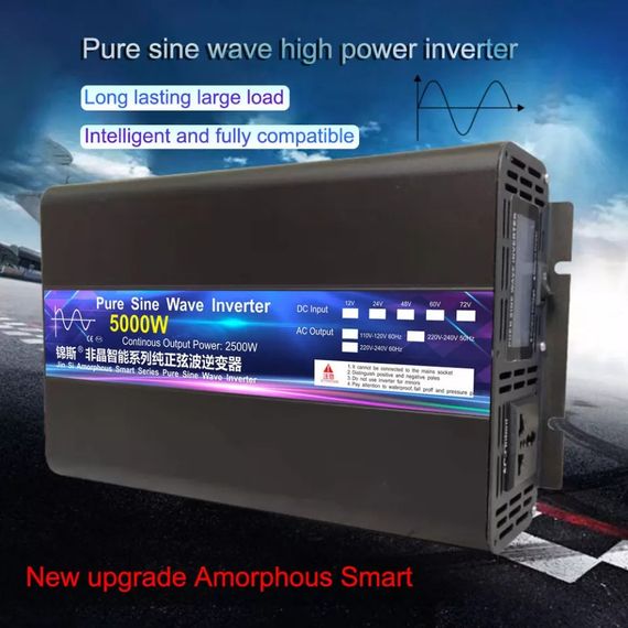Інвертор перетворювач напруги на 24/220 вольтів чистий синус 5000w (2500) | Зображення 2