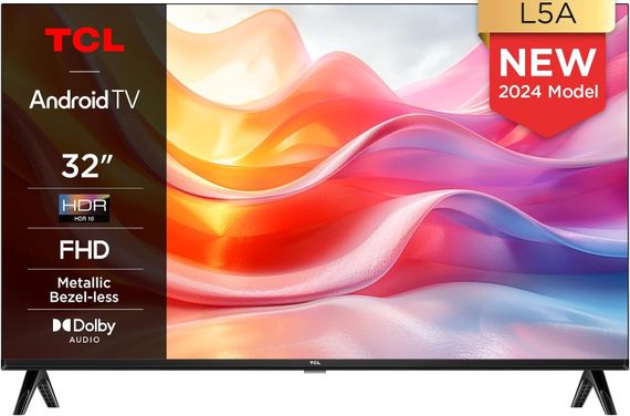 Телевізор 32&quot; TCL LED FHD 60Hz Smart Android TV Black 32L5A