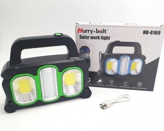 Фонарь аккумуляторный Hurry Bolt HB-6169 с солнечной батареей и функцией PowerBank | Зображення 4