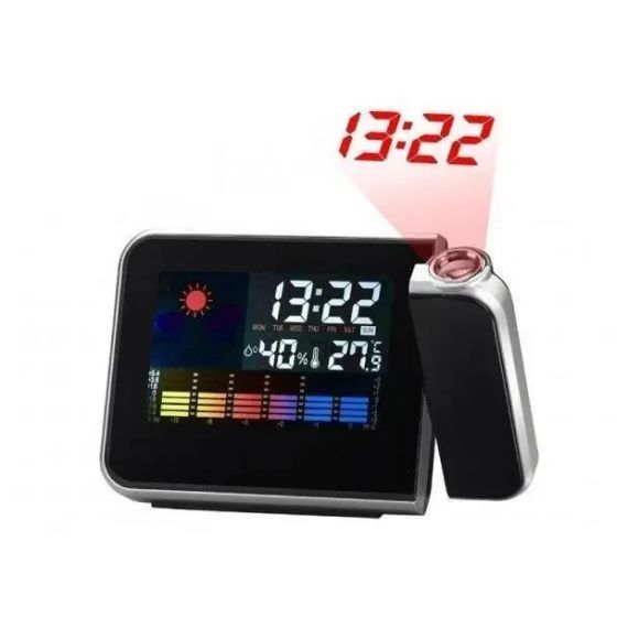 Часы / Метеостанция / Влагомер с проектором времени Color Screen Calendar | Зображення 1