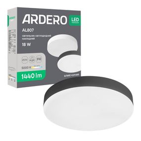 Світлодіодний накладний світильник Ardero AL807 18Вт 5000K чорний