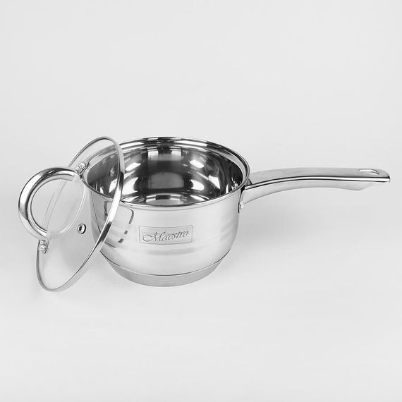 Ковш кухонный Maestro MR-3513-16S, 2.1 л, 16 см, из нержавеющей стали с крышкой, для всех типов плит | Зображення 2