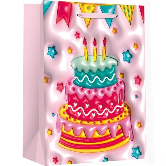 Пакет подарунковий Торт Birthday 760448ML Різнокольоровий shop (2000990910196)