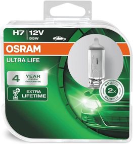 Комплект галогеновых ламп Osram 64210ULT UltraLife H7 55W 12V PX26d 10X2 HardDuopet