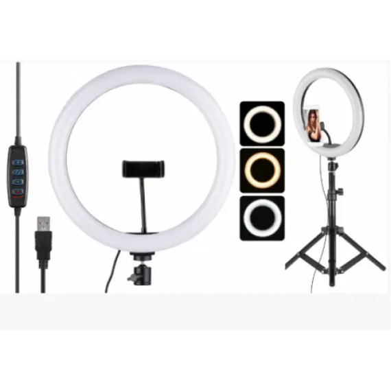 Кільцева LED лампа 30 см з тримачем для телефону / Студійне світло | Зображення 6