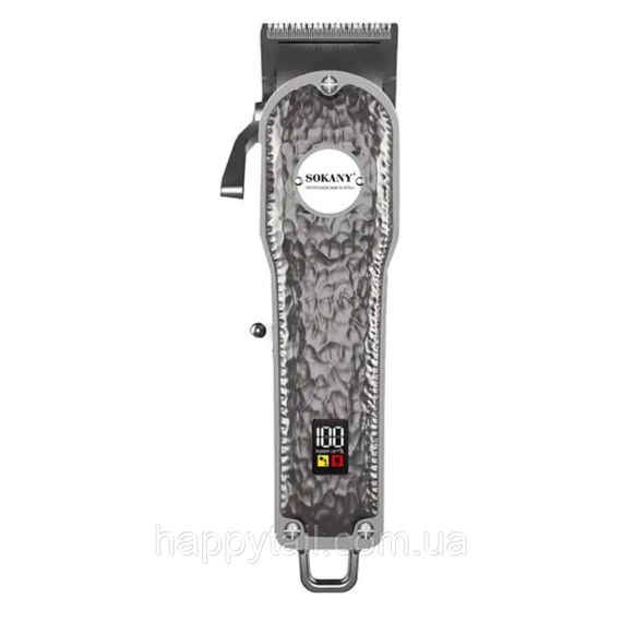 Машинка для стрижки Sokany аккумуляторная с 4 насадками и USB серебро SKLF9976