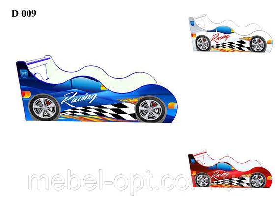 Ліжко машинка серія Драйв D 009 Racing синє для дівчаток і хлопчиків | Зображення 2