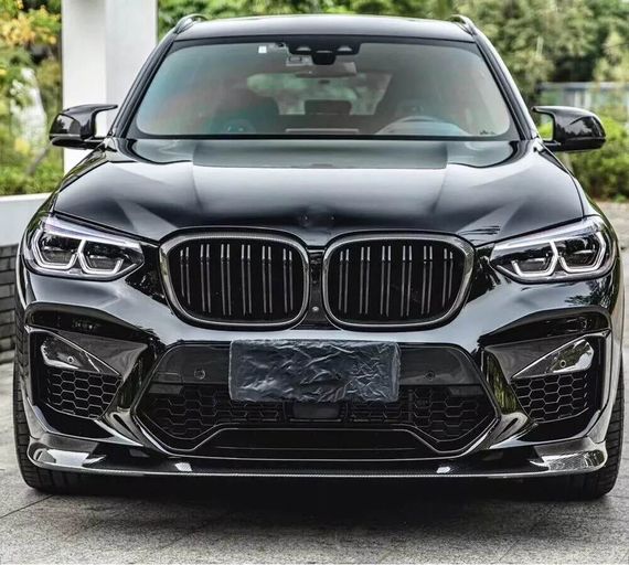 Накладка на передній бампер Lip V2 (для F98 2018-2021, Карбон) для BMW X4 G02 2018- рр | Зображення 6