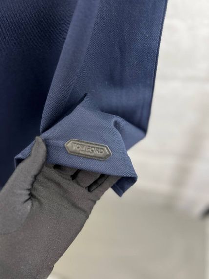 Трикотажне поло синій Tom Ford Logo "TF" Dark Blue f684 | Зображення 5
