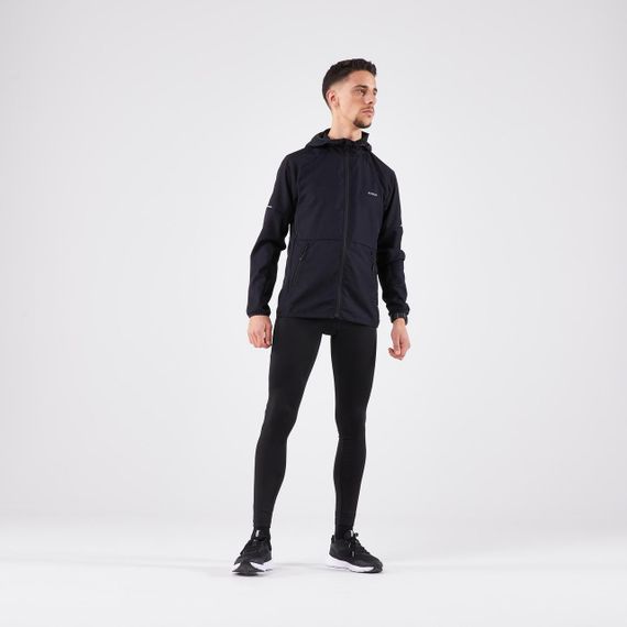 Куртка чоловіча RUN 100 вітрозахисна для бігу чорна - XL. | Зображення 1
