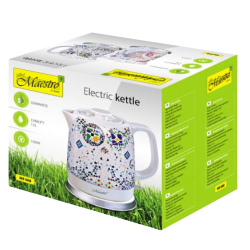 Електрочайник 1,5л 1200W (диск) Квіти MR-068-FLOWERS Maestro | Зображення 1