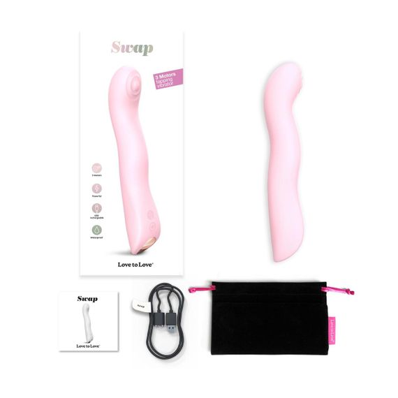 Вібратор Love To Love SWAP - BABY PINK, з пульсівною перлиною для точки G, 3 мотори, гнеться | Зображення 5