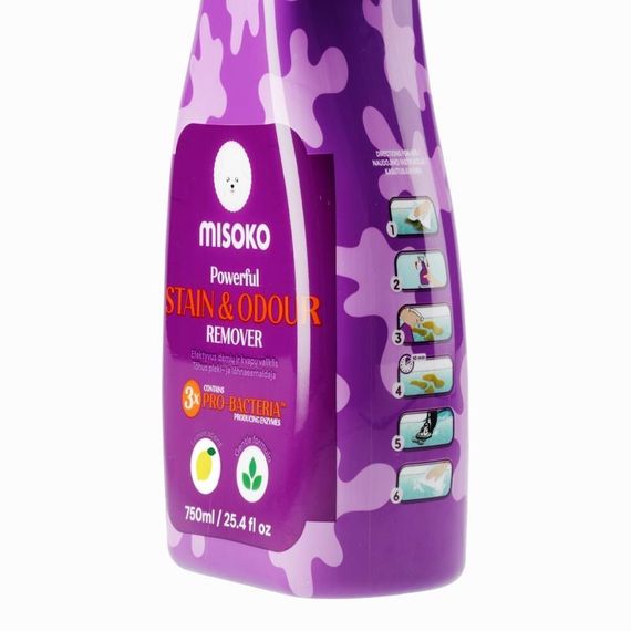Спрей від запахів та плям від собак з лимоном Misoko Stain & Odor Remover Lemon, 750 мл | Зображення 2
