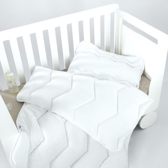 Детское одеяло Comfort ТM PAPAELLA 100х135 см, антиаллергенное зигзаг белое (8-8723*005) | Зображення 4