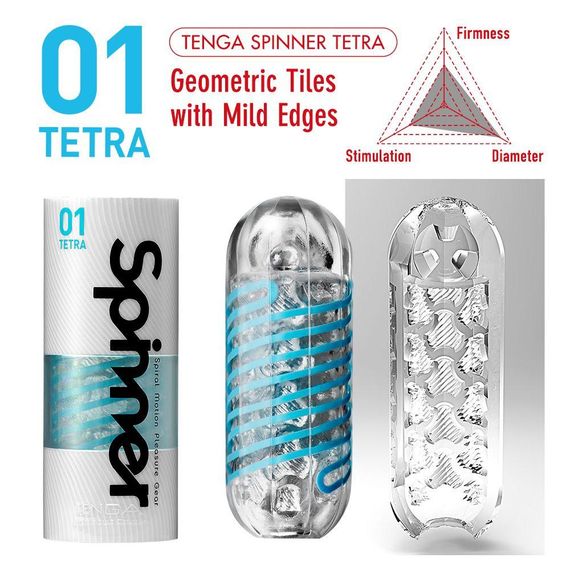 Мастурбатор Tenga Spinner 01 Tetra з пружною стимулювальною спіраллю всередині, ніжна спіраль Sex Aura | Зображення 2