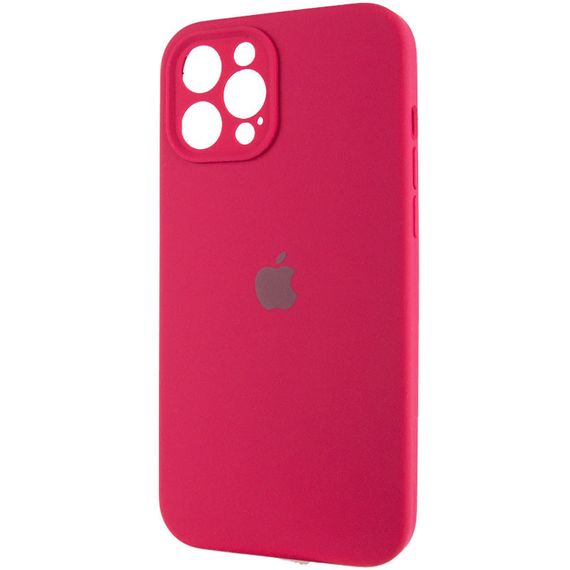 Чохол Silicone Case Full Camera Protective (AA) для Apple iPhone 12 Pro (6.1") Червоний/Rose Red | Зображення 2