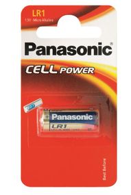 Батарейка Panasonic щелочная LR1(910А, MN9100) блистер, 1 шт. (LR1L/1BE)